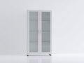 Vetrina - Metallo-Vetro - 80x40x180 cm - Grigio chiaro - Stile minimalista moderno