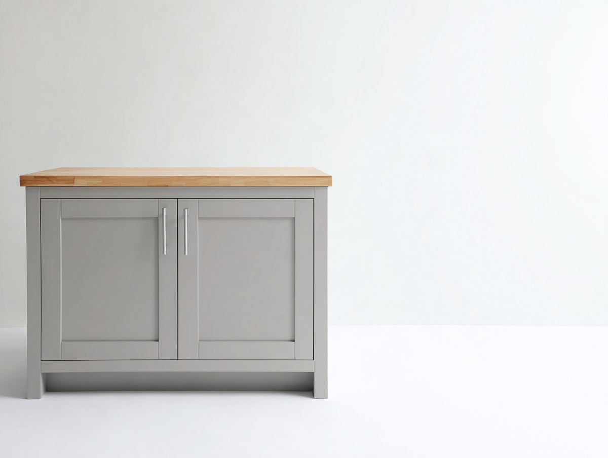 Credenza - legno-metallo - 110 x 45 x 90 cm - grigio-legno naturale - stile contemporaneo