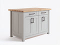 Credenza - legno-metallo - 120 x 55 x 95 cm - grigio-legno naturale - stile rustico contemporaneo
