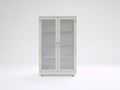 Vetrina - Metallo-Vetro - 80x40x160 cm - Grigio chiaro - Stile moderno minimalista