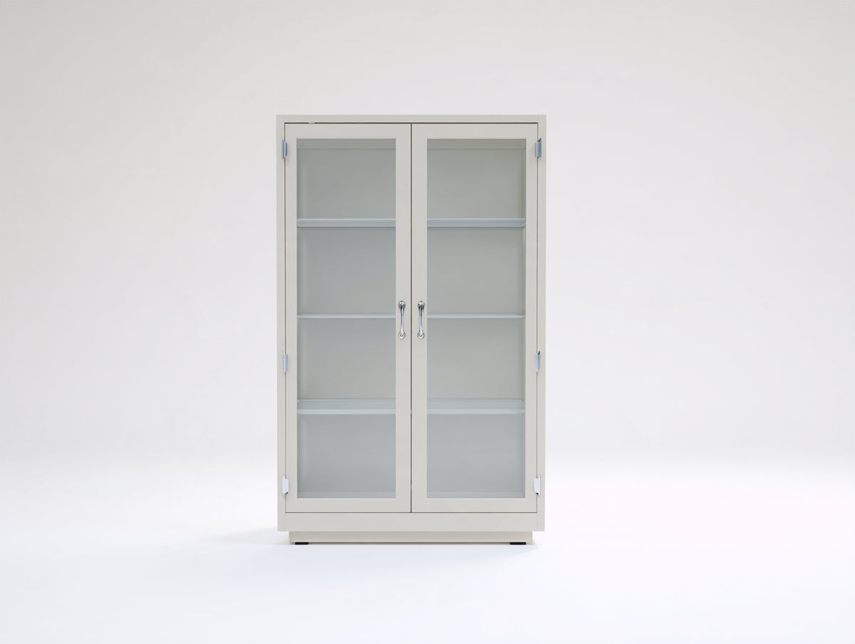 Vetrina - Metallo-Vetro - 80x40x160 cm - Grigio chiaro - Stile moderno minimalista
