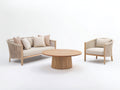 Divani da esterno - Legno-Rattan-Tessuto - lunghezza 185cm x larghezza 78cm x altezza 75cm - Marrone chiaro-Beige - Stile naturale