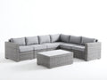 Divani da esterno - Rattan-Tessuto - lunghezza 275cm x larghezza 210cm x altezza 72cm - Grigio - Stile moderno