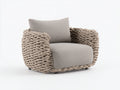 Poltrona da giardino - Corda intrecciata-Tessuto - 108 x 98 x 76 cm - Tortora-Beige chiaro - Design moderno avvolgente