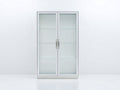 Vetrina - Metallo-Vetro - 90x40x180 cm - Grigio chiaro - Design moderno