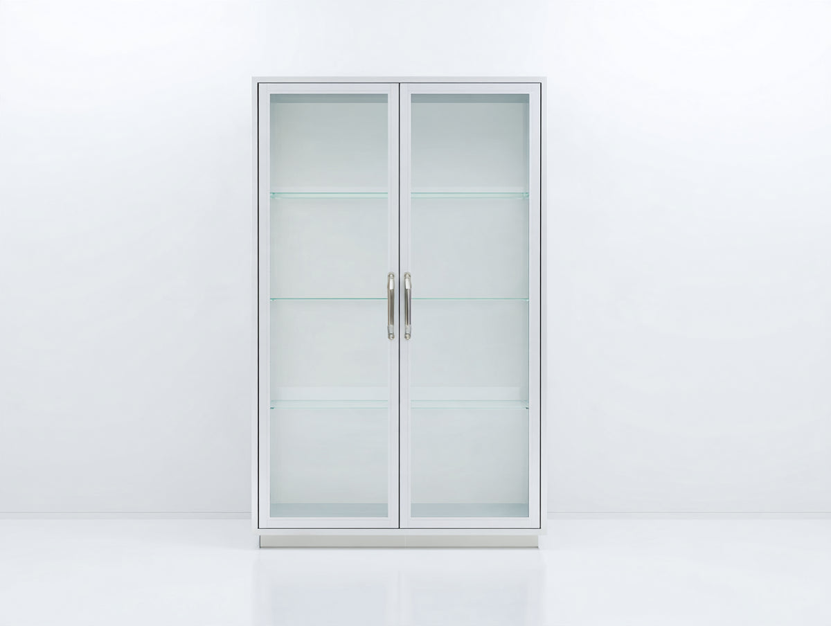 Vetrina - Metallo-Vetro - 90x40x180 cm - Grigio chiaro - Design moderno