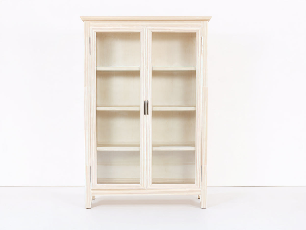 Vetrina - Legno-Vetro - 120 x 45 x 185 cm - Beige chiaro - Stile classico