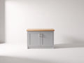 Credenza - legno-metallo - 95 x 40 x 85 cm - grigio-legno naturale - stile moderno