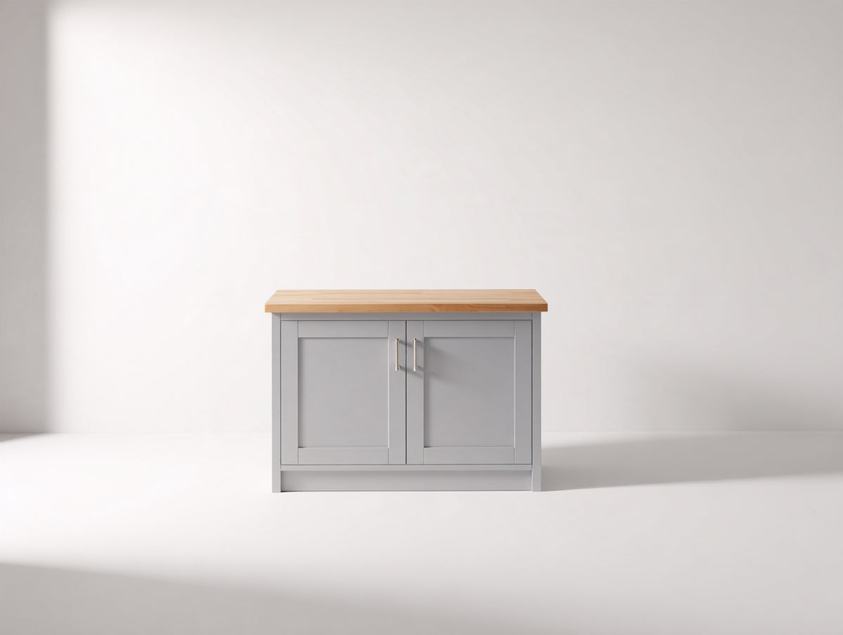 Credenza - legno-metallo - 95 x 40 x 85 cm - grigio-legno naturale - stile moderno