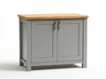 Credenza - legno-metallo - 110 x 50 x 90 cm - grigio-legno naturale - stile moderno