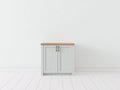 Credenza - legno-metallo - 90 x 40 x 90 cm - bianco-legno naturale - stile moderno