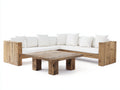 Divani da esterno - Legno massello-Tessuto - 280 x 280 x 72 cm - Marrone chiaro-Bianco - Stile rustico