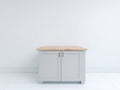 Credenza - legno-metallo - 100 x 50 x 90 cm - bianco-legno naturale - stile moderno