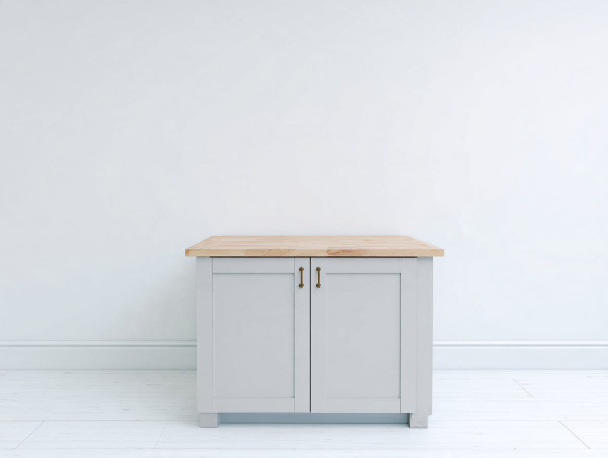 Credenza - legno-metallo - 100 x 50 x 90 cm - bianco-legno naturale - stile moderno