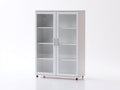 Vetrina - Metallo-Vetro - 100x45x180 cm - Grigio chiaro - Stile moderno
