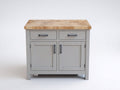 Credenza - legno-metallo - 100 x 50 x 90 cm - tortora-legno naturale - stile rustico moderno