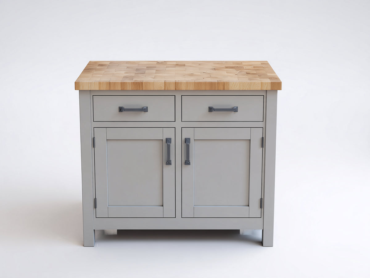 Credenza - legno-metallo - 100 x 50 x 90 cm - tortora-legno naturale - stile rustico moderno