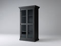 Vetrina - Legno-Vetro-Metallo - 100 x 45 x 190 cm - Nero - Stile classico