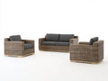 Divani da esterno - Rattan-Tessuto - 184 x 84 x 76 cm - Marrone-Grigio scuro - Stile contemporaneo