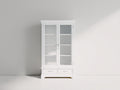 Vetrina - Legno-Vetro - 95x42x190 cm - Bianco - Stile classico