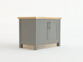 Credenza - legno-metallo - 90 x 50 x 90 cm - grigio salvia-legno naturale - stile Shaker moderno