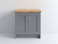 Credenza - legno-metallo - 90 x 45 x 95 cm - grigio-legno naturale - stile moderno