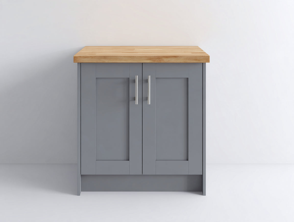 Credenza - legno-metallo - 90 x 45 x 95 cm - grigio-legno naturale - stile moderno