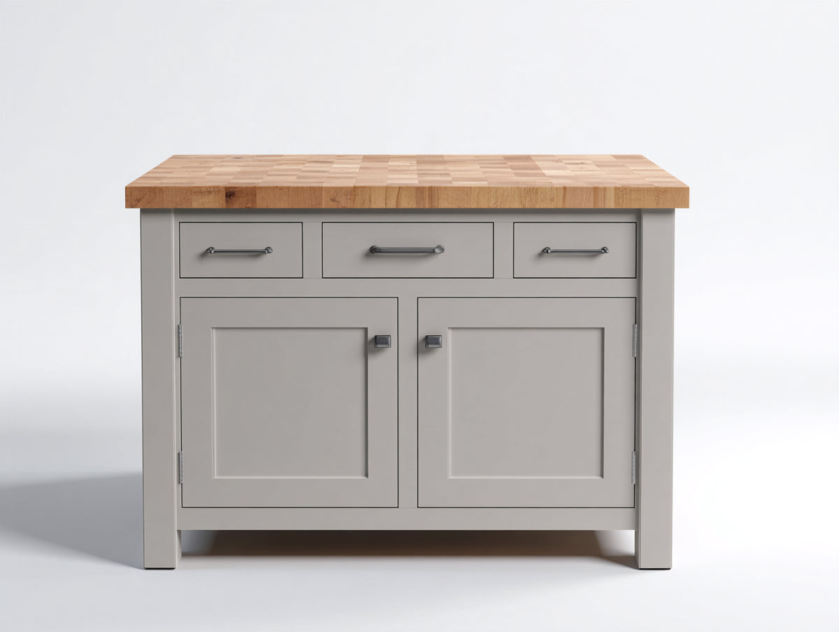 Credenza - legno-metallo - 120 x 55 x 90 cm - tortora-legno naturale - stile rustico contemporaneo