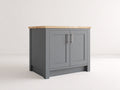 Credenza - legno-metallo - 95 x 45 x 90 cm - grigio-legno naturale - stile Shaker moderno