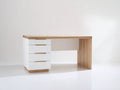 Scrivania - Legno-Metallo - 120x60x75 cm - Bianco-Legno naturale - Stile moderno minimalista