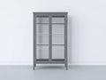 Vetrina - Legno-Vetro - 90x40x185 cm - Grigio ardesia - Stile classico moderno